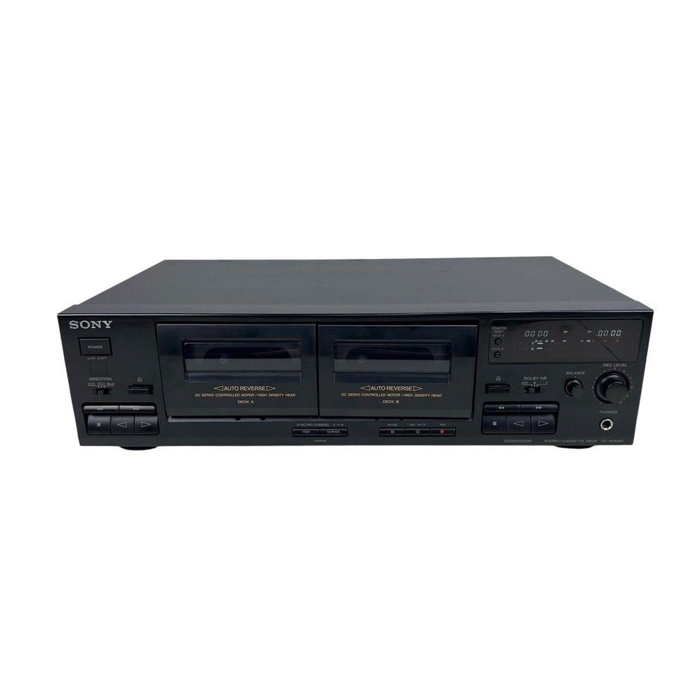 Sony TC-WR465 Stereo Double Cassette Deck Auto Reverse Dolby B C Black Tested